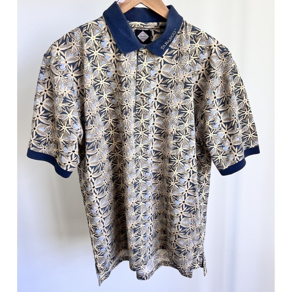 Vintage Tabasco Golf Polo Shirt Mens Medium All Over Print Y2K 90s - Picture 1 of 6